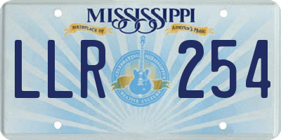 MS license plate LLR254