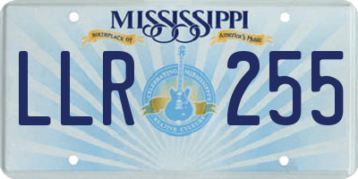 MS license plate LLR255