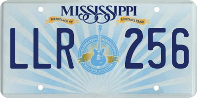 MS license plate LLR256