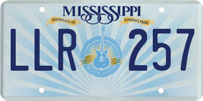 MS license plate LLR257