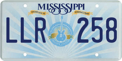MS license plate LLR258