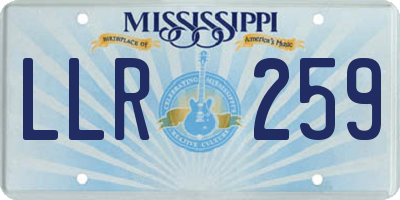 MS license plate LLR259