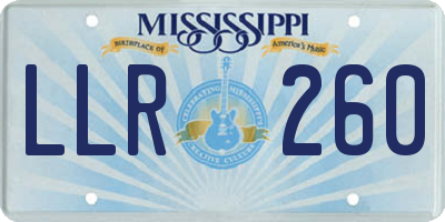 MS license plate LLR260