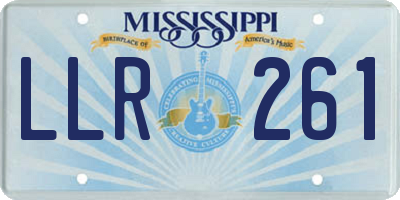 MS license plate LLR261