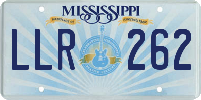 MS license plate LLR262