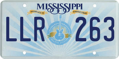 MS license plate LLR263