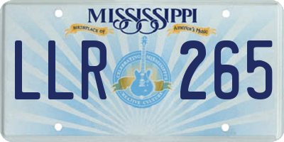 MS license plate LLR265
