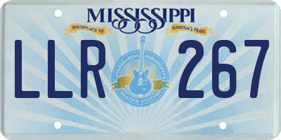 MS license plate LLR267