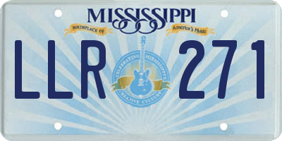 MS license plate LLR271