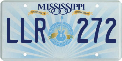 MS license plate LLR272