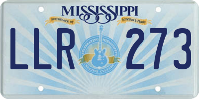 MS license plate LLR273