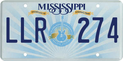 MS license plate LLR274