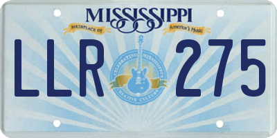 MS license plate LLR275
