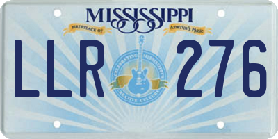 MS license plate LLR276