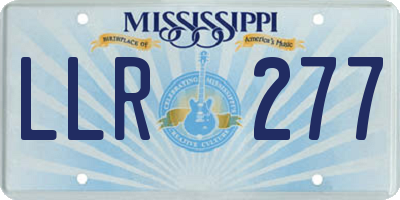 MS license plate LLR277