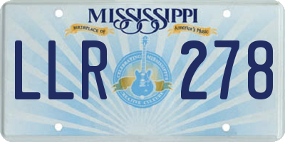 MS license plate LLR278