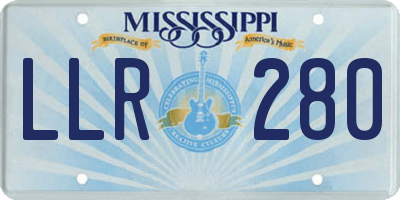 MS license plate LLR280