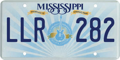 MS license plate LLR282