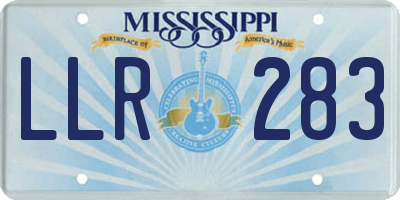 MS license plate LLR283