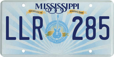MS license plate LLR285