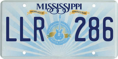 MS license plate LLR286