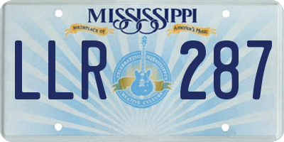 MS license plate LLR287