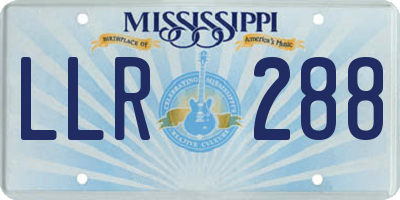 MS license plate LLR288