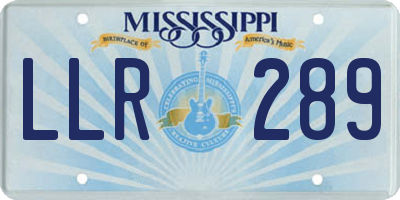 MS license plate LLR289