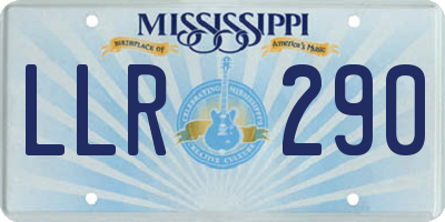 MS license plate LLR290