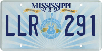 MS license plate LLR291