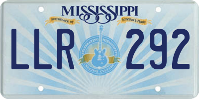 MS license plate LLR292