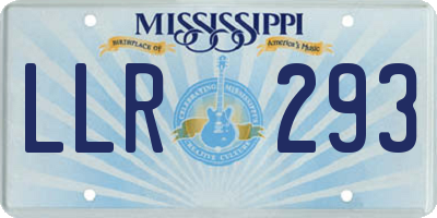 MS license plate LLR293
