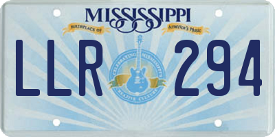 MS license plate LLR294