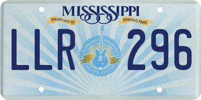 MS license plate LLR296