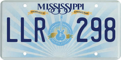 MS license plate LLR298