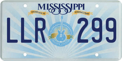 MS license plate LLR299