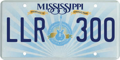 MS license plate LLR300