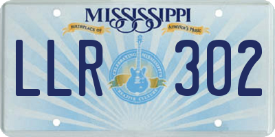 MS license plate LLR302