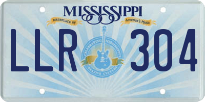MS license plate LLR304
