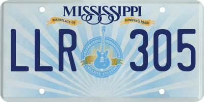 MS license plate LLR305