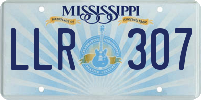 MS license plate LLR307
