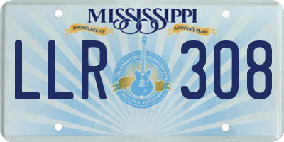 MS license plate LLR308