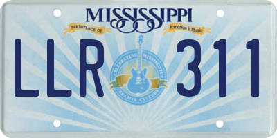 MS license plate LLR311