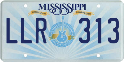 MS license plate LLR313