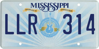 MS license plate LLR314