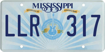 MS license plate LLR317