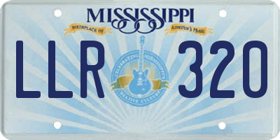 MS license plate LLR320