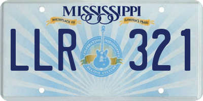 MS license plate LLR321