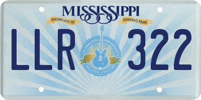 MS license plate LLR322
