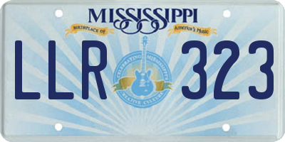 MS license plate LLR323